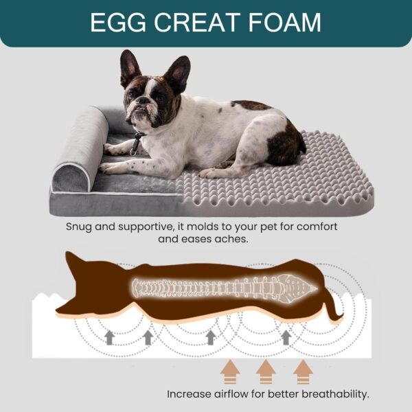 Waterproof Orthopedic Pet Bed in Grey - Image 6