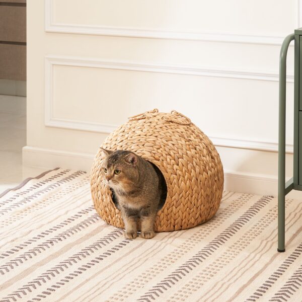Natural Woven Cat Cave with Carry Handles - Image 7