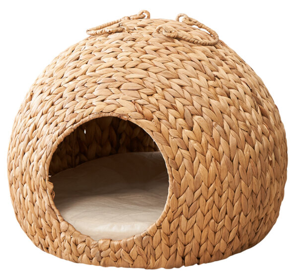 Natural Woven Cat Cave with Carry Handles