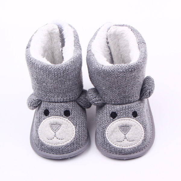 Warm Winter Baby Shoes with Bear Design - Image 2