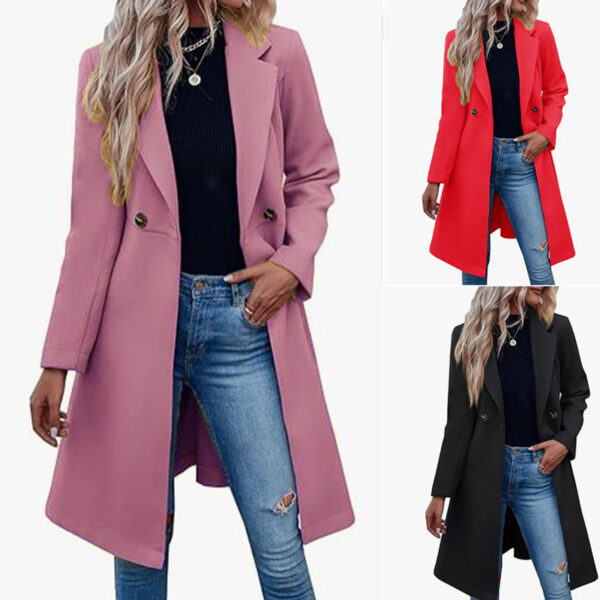 Double Breasted Wool Coat for Women