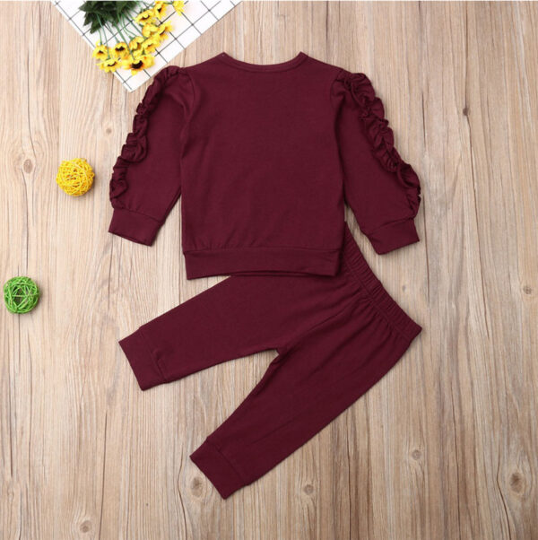 Infant Solid Color Sweatshirt and Pants Outfit - Image 3