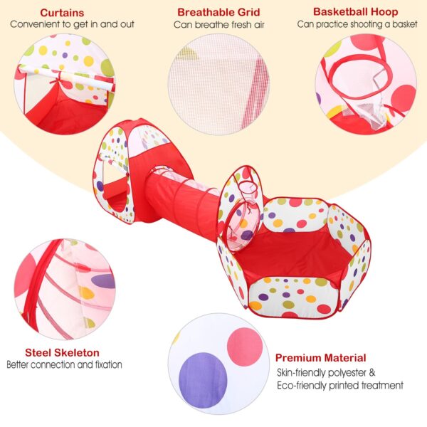 Portable Kids Tunnel Tent for Indoor and Outdoor Use - Image 10