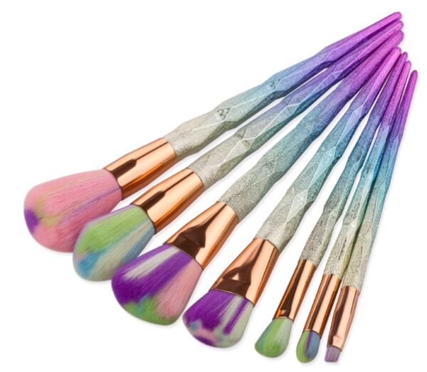 7 Piece Cosmetic Brush Kit for Face and Eyes - Image 3