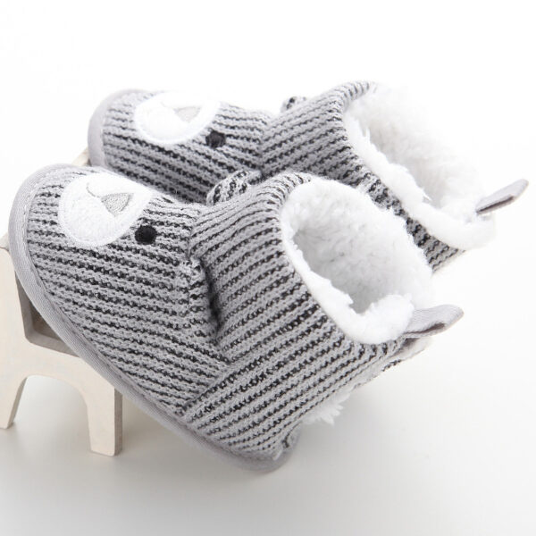 Warm Winter Baby Shoes with Bear Design - Image 3