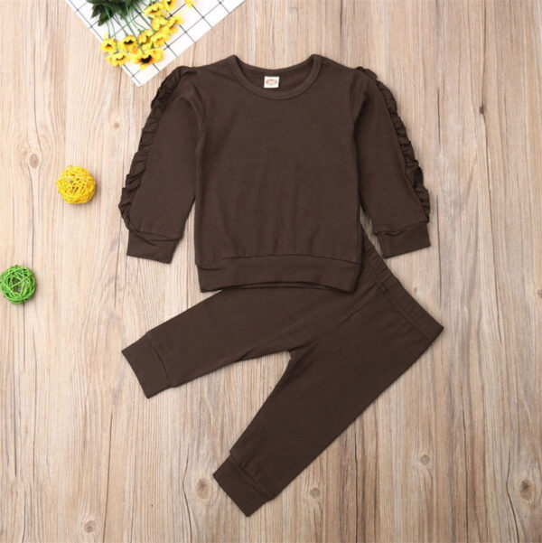 Infant Solid Color Sweatshirt and Pants Outfit - Image 4