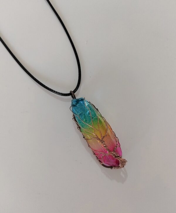 Stone Crystal Necklace with Tree of Life Design - Image 10