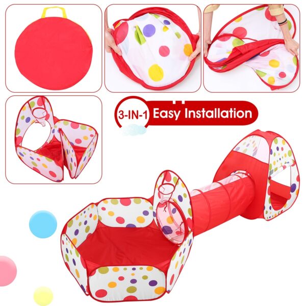 Portable Kids Tunnel Tent for Indoor and Outdoor Use - Image 2