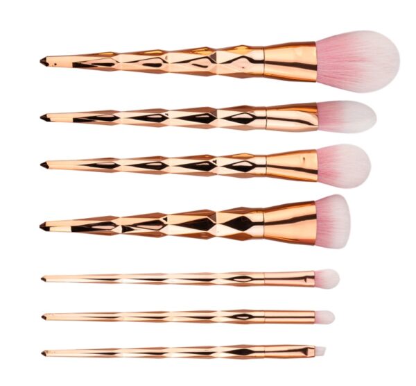 7 Piece Cosmetic Brush Kit for Face and Eyes - Image 2