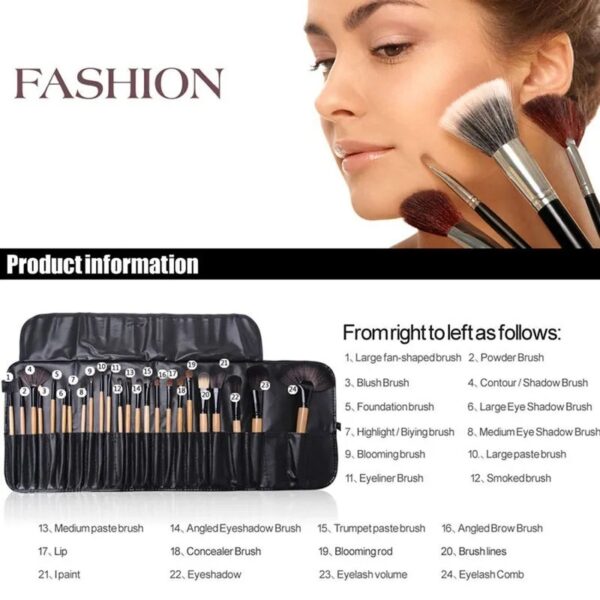 Complete Makeup Brush Set with Carrying Bag - Image 5