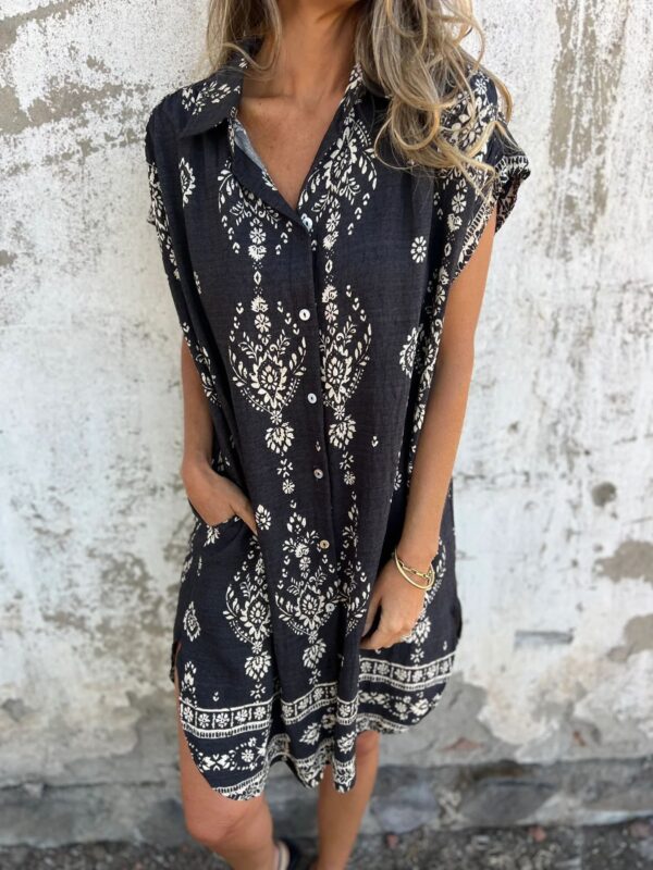 Lapel Shirt Dress for Beachwear - Image 4
