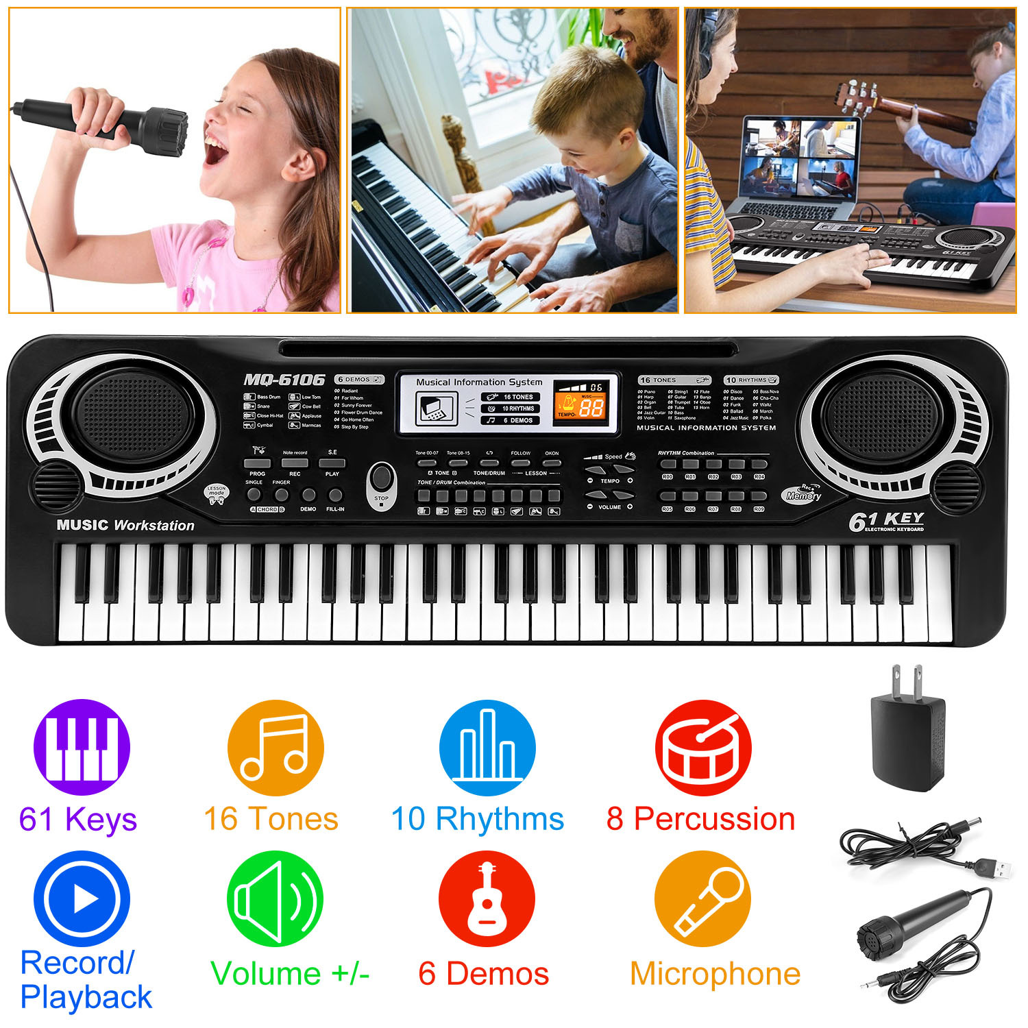 Digital Music Keyboard for Kids and Beginners
