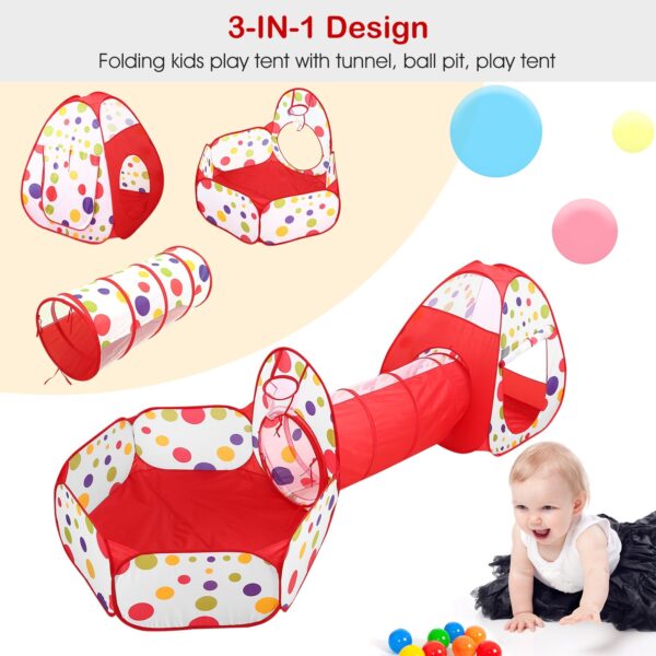 Portable Kids Tunnel Tent for Indoor and Outdoor Use - Image 3