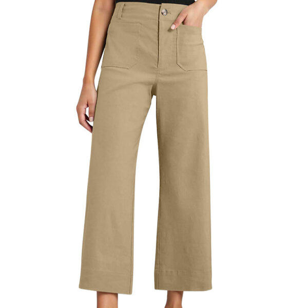 High Waist Slimming Casual Women's Cropped Wide-leg Pants - Image 5