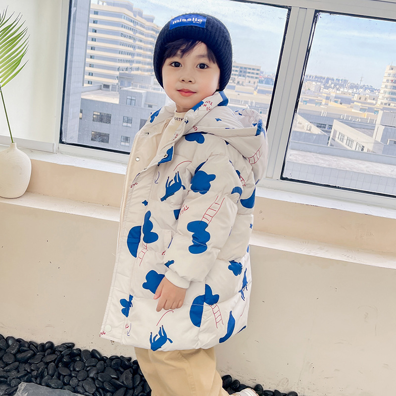 New Style Children's Down Jacket Middle Long Cute Thickened Cotton - Image 9