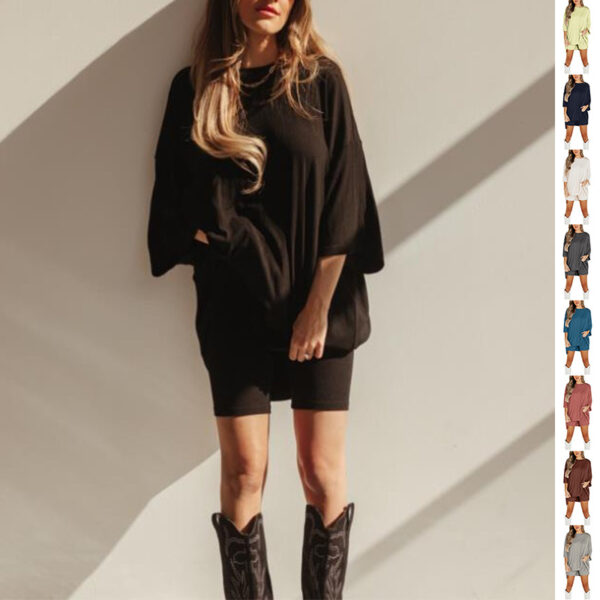Loose Fit T-Shirt and Tight Shorts Set