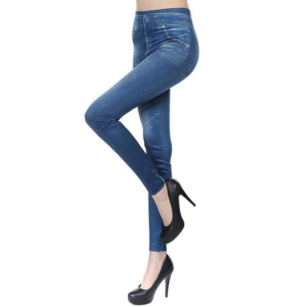 High Waisted Jeggings - Denim Leggings - Image 3