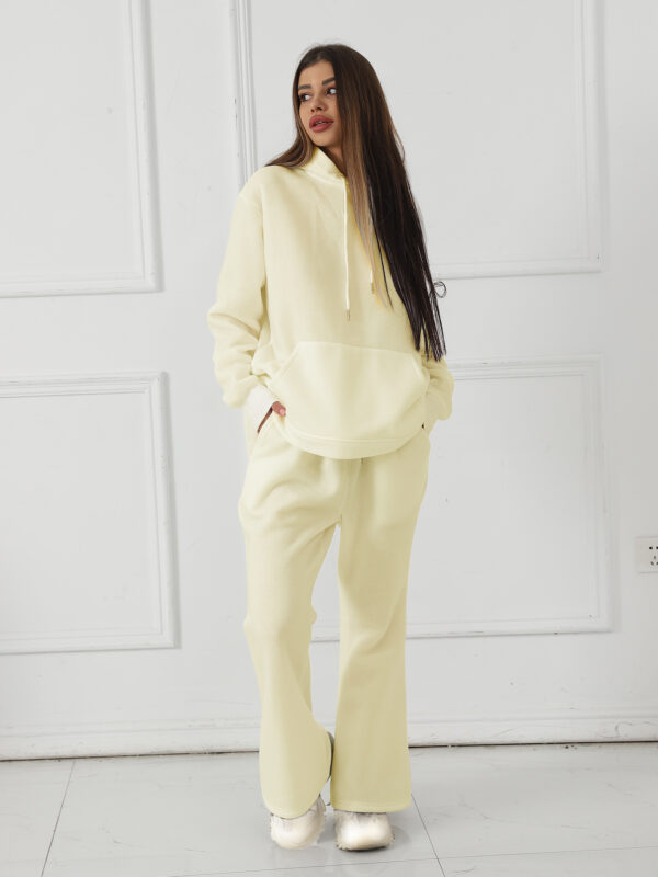Women's Fashionable Casual Solid Color Long Sleeved Sweatshirt Set - Image 2
