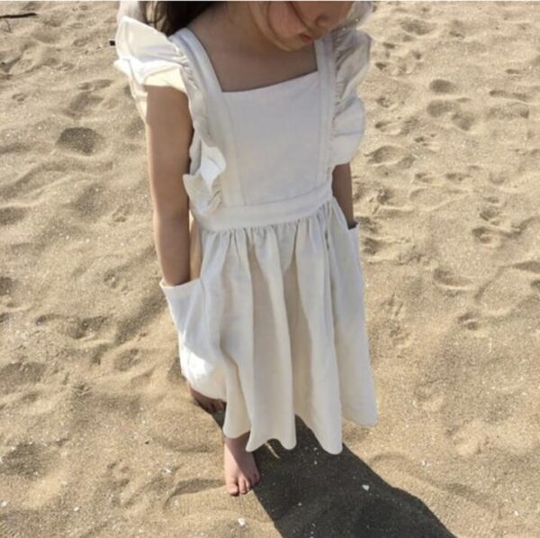 Casual Baby Kids Girl Pure Color Princess Dresses For Girls Dresses - Image 3