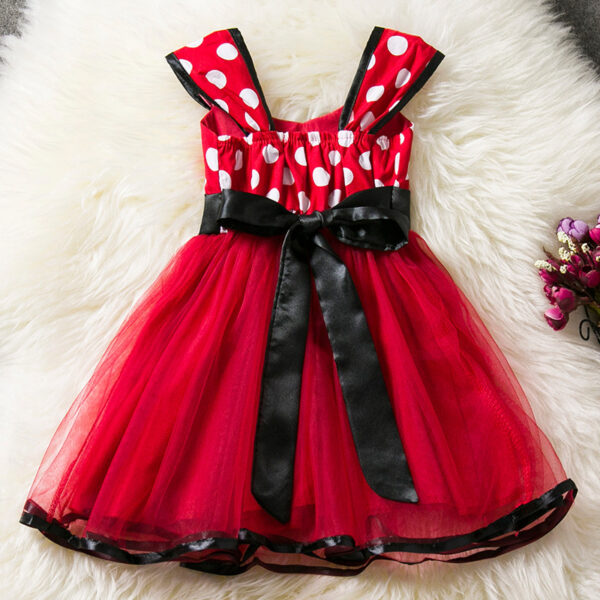 Sleeveless Vest Polka Dot Bow Princess Dress - Image 3