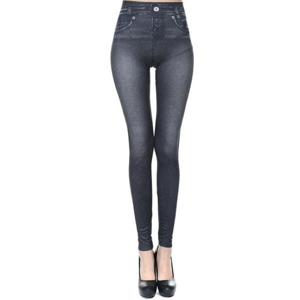 High Waisted Jeggings - Denim Leggings - Image 2