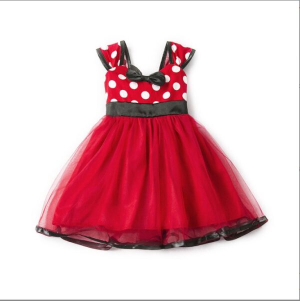 Sleeveless Vest Polka Dot Bow Princess Dress - Image 6