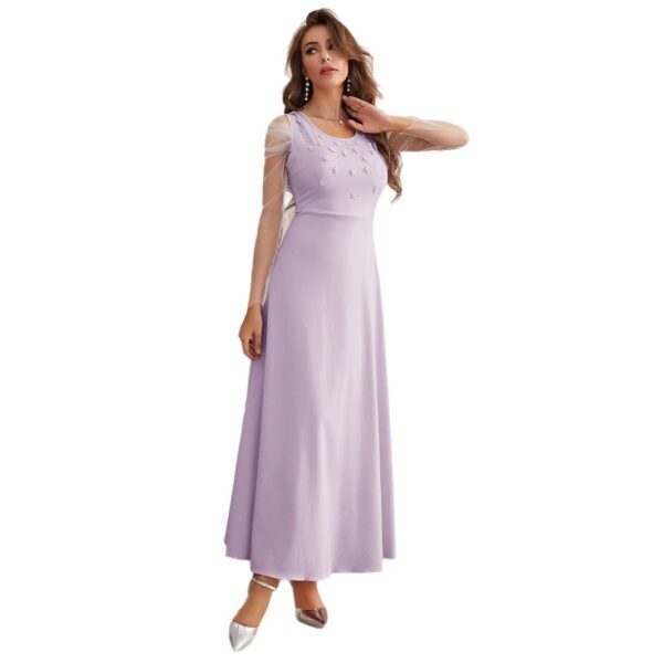 Fashion Elegant Mesh Sleeves Women's Dress - Image 5