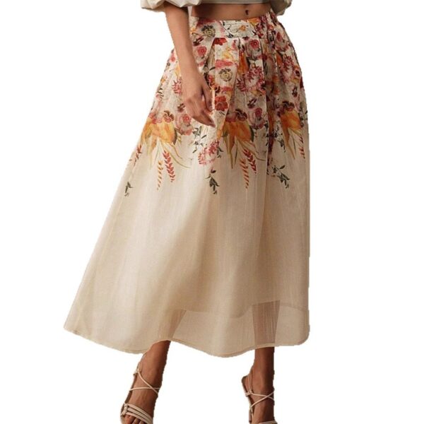 Gorgeous Elegant Bamboo Digital Printed Skirt - Image 5