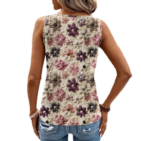 European And American Ladies Round Geometric Printed Vest - Image 5