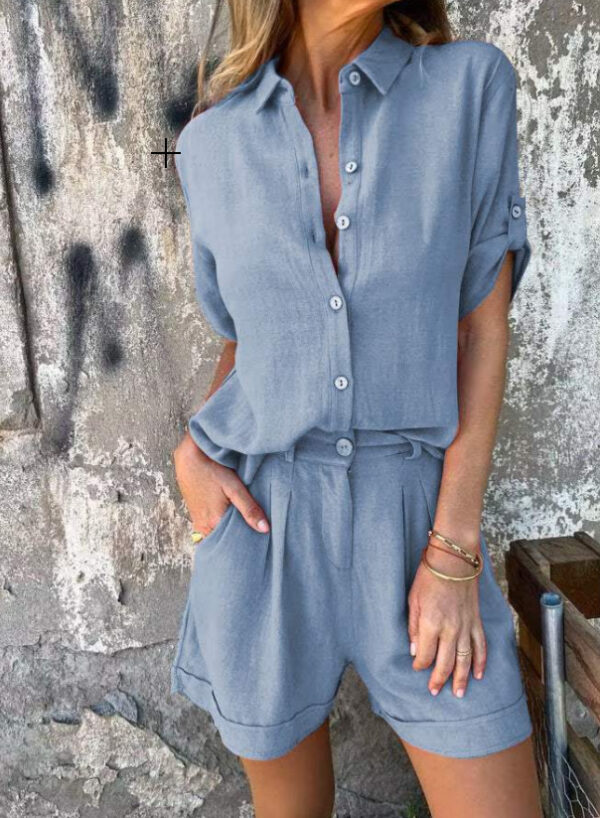 Women's Matching Shirt and Shorts Suit - Image 5