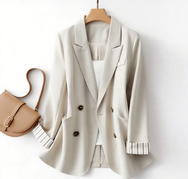 Solid Color Suit Coat Advanced Design Stripes - Image 5