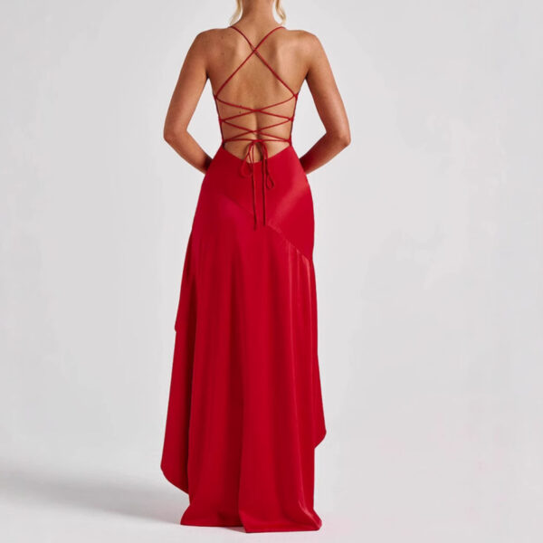 Summer Club Dress with Ruffles and Slit - Image 5