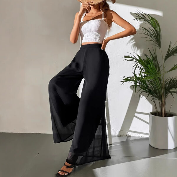 Casual Chiffon Wide-leg Pants Loose Trousers - Image 5