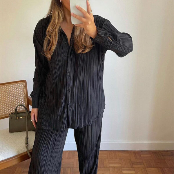 Shirt Straight-leg Trousers Two-piece Set For Women - Image 5