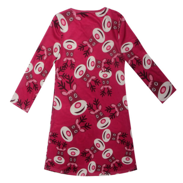 Fashion Casual Santa Printed Long Sleeve Girls Dress - Image 8
