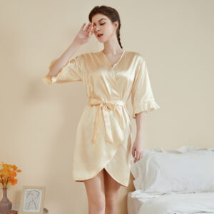 Ruffle Sleeve Cool Short Nightgown Bathrobe Home Wear