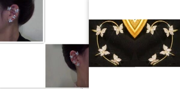 Fashion Earring Butterfly Ear Clip And Ear Hook Jewelry - Image 7