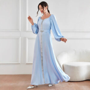 Elegant High Waist Rhinestone Women's Dress