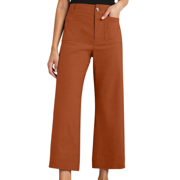 High Waist Slimming Casual Women's Cropped Wide-leg Pants - Image 4