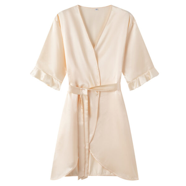 Ruffle Sleeve Cool Short Nightgown Bathrobe Home Wear - Image 5