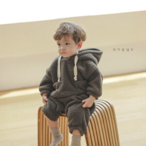 Children's Soft Plush Suit Boys And Girls Warm And Thick Hooded Sweater Pants Two-piece Suit