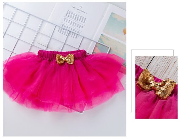 Fashion Girls' Short-sleeved Letter Printed Blouse Mesh Skirt - Image 7