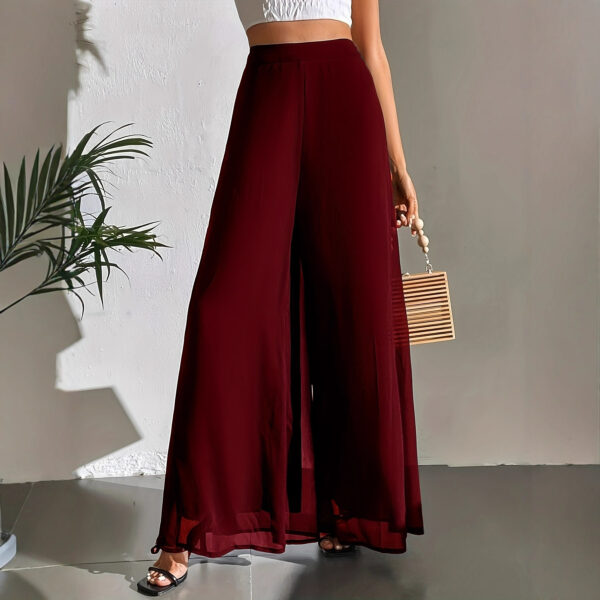 Casual Chiffon Wide-leg Pants Loose Trousers - Image 3