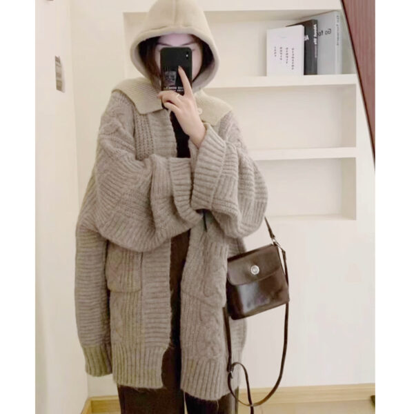 Loose Sweater Cardigan Coat For Women - Image 3
