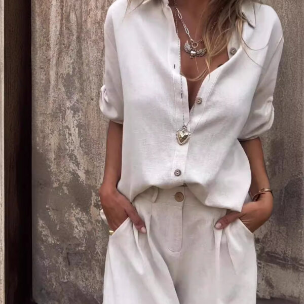 Women's Matching Shirt and Shorts Suit - Image 7