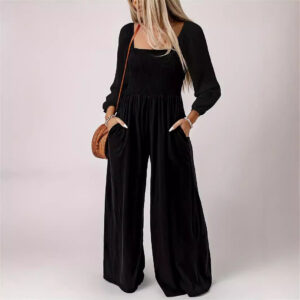 Women's Fashion Wide Leg Trousers Simple Commute Style