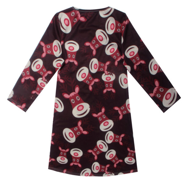 Fashion Casual Santa Printed Long Sleeve Girls Dress - Image 6