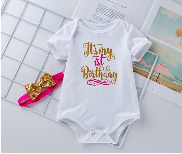 Fashion Girls' Short-sleeved Letter Printed Blouse Mesh Skirt - Image 3