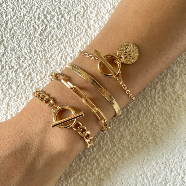 Metal Wind Hollow Chain Bracelet Snake Bone Metal Bracelet - Image 3