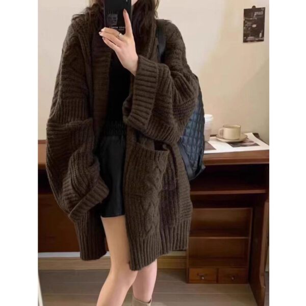 Loose Sweater Cardigan Coat For Women - Image 4